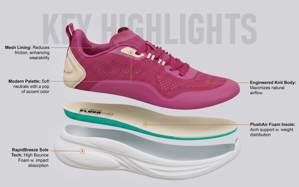 Rapid Breeze Serene Lace Ups for Women : Magenta