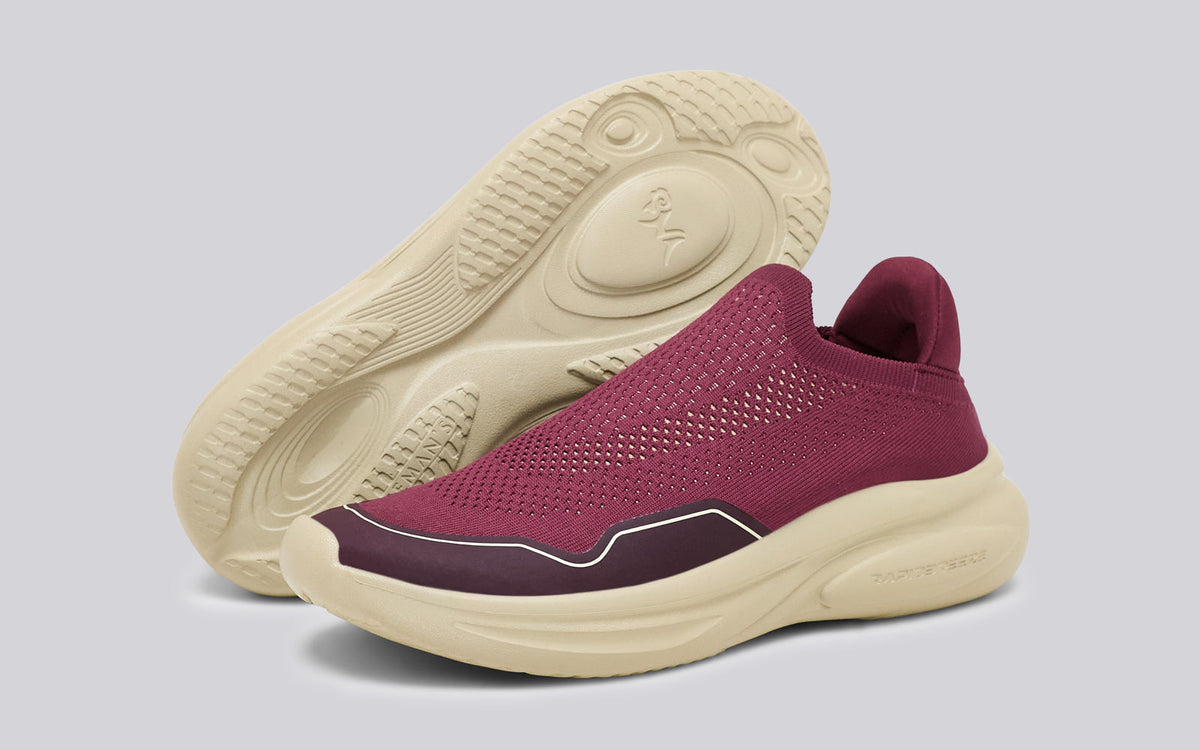 Rapid Breeze Streak Slip Ons for Women : Maroon