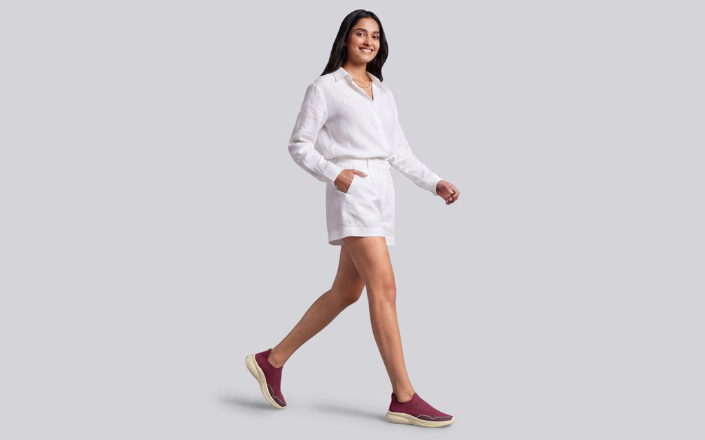 Rapid Breeze Streak Slip Ons for Women : Maroon