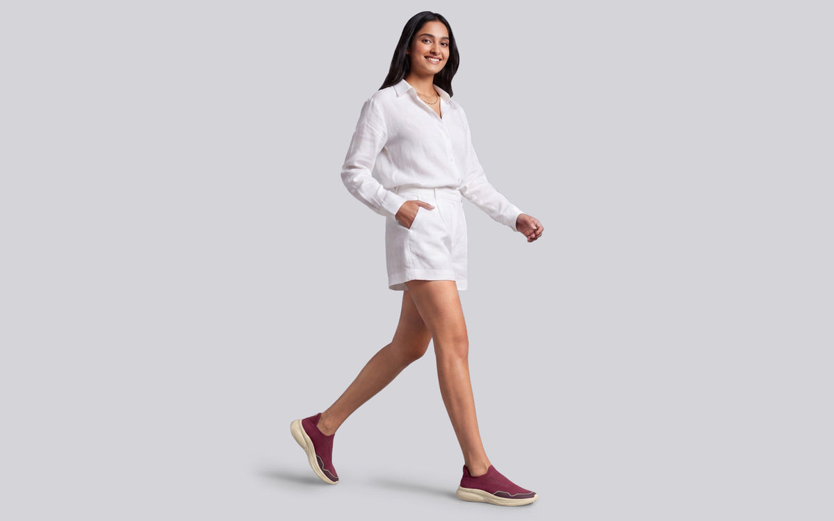 Rapid Breeze Streak Slip Ons for Women : Maroon