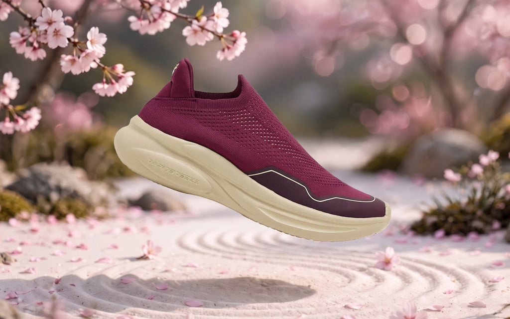 Rapid Breeze Streak Slip Ons for Women : Maroon
