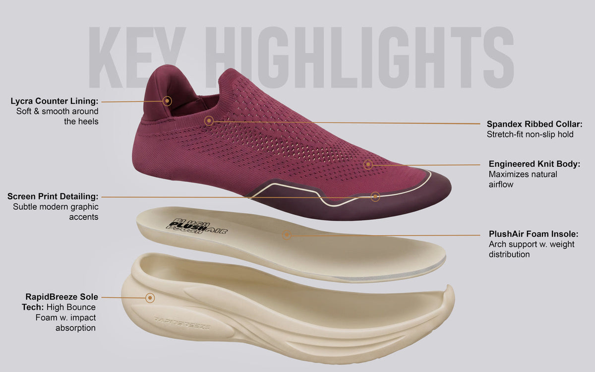 Rapid Breeze Streak Slip Ons for Women : Maroon