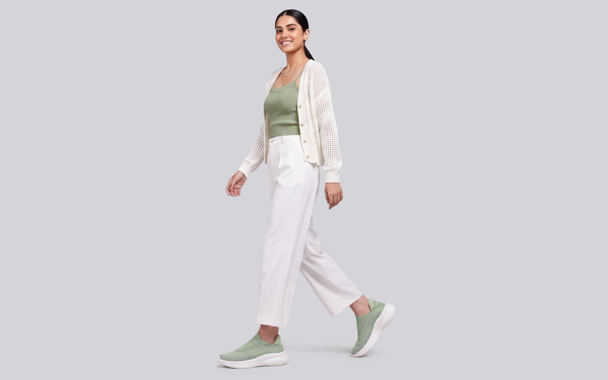 Rapid Breeze Streak Slip Ons for Women : Green