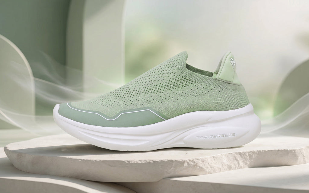 Rapid Breeze Streak Slip Ons for Women : Green