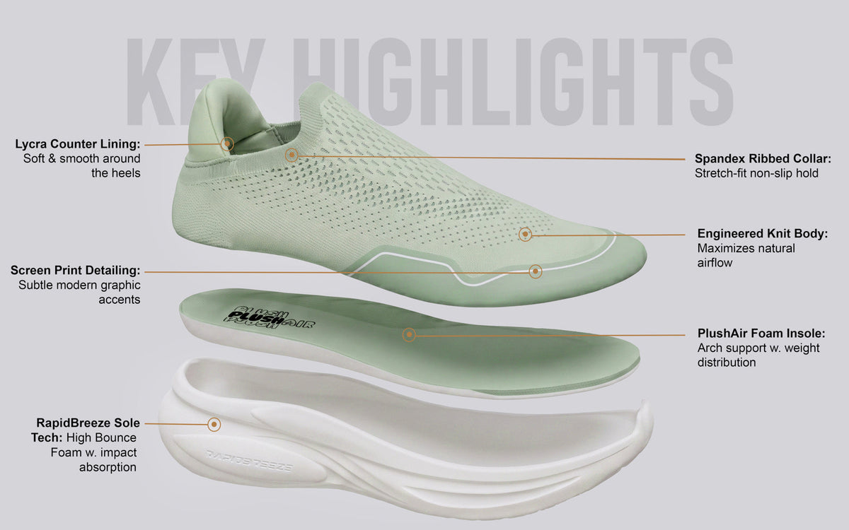 Rapid Breeze Streak Slip Ons for Women : Green