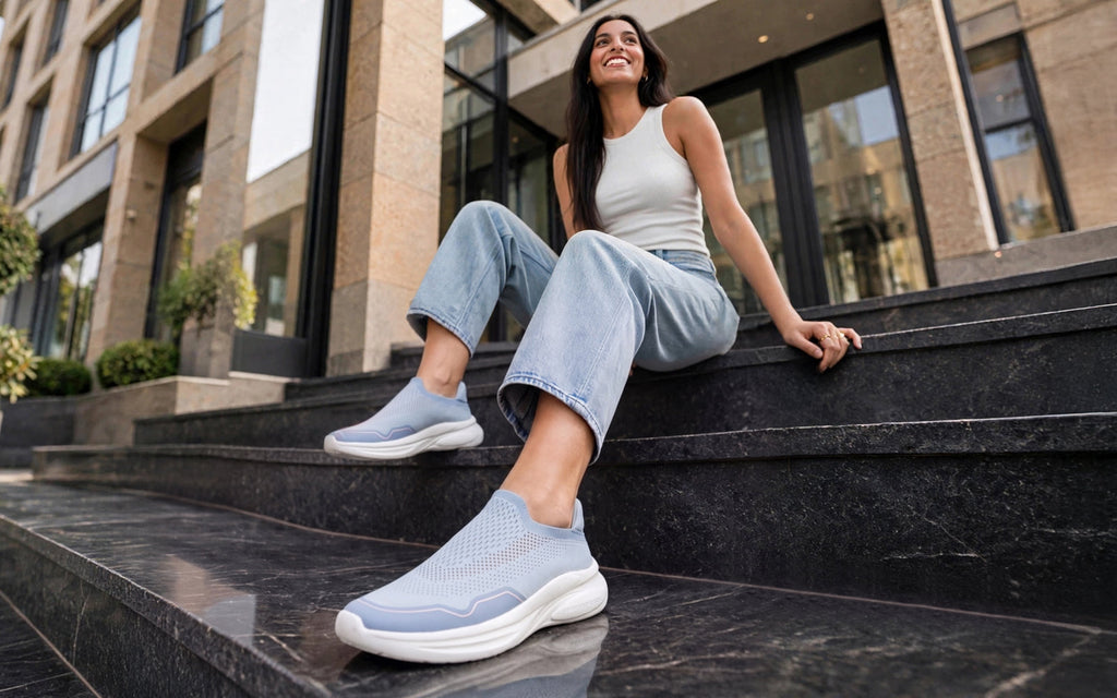 Rapid Breeze Streak Slip Ons for Women : Blue
