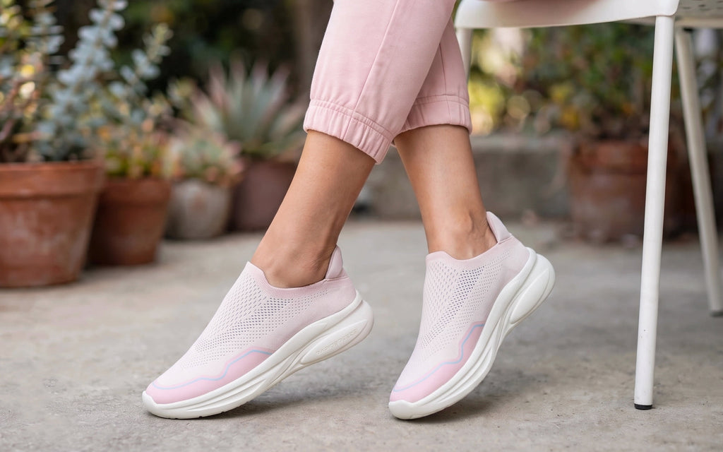 Rapid Breeze Streak Slip Ons for Women : Pink