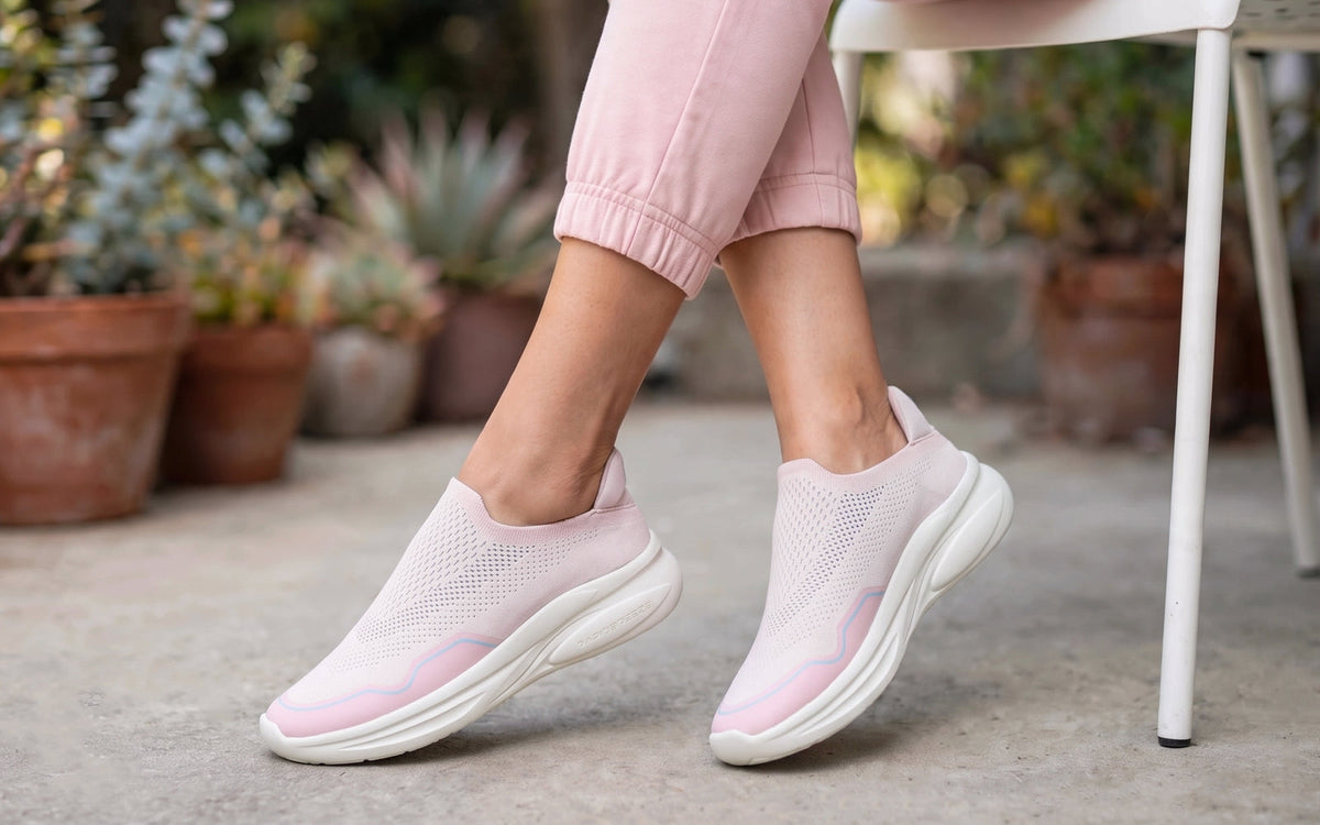 Rapid Breeze Streak Slip Ons for Women : Pink