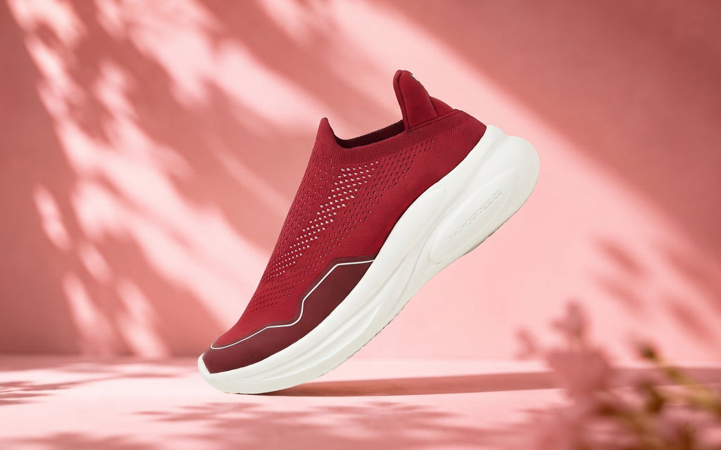 Rapid Breeze Streak Slip Ons for Women : Red